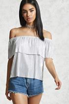 Forever21 Glitter Knit Flounce Top
