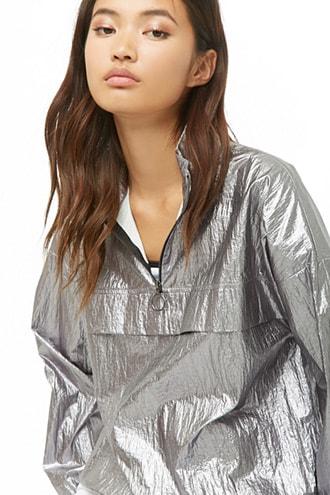 Forever21 Metallic Pull-ring Anorak