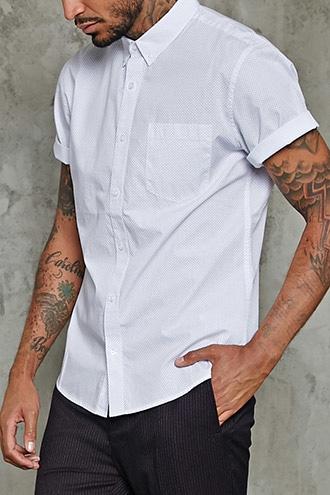 Forever21 Slim-fit Triangle Print Shirt