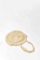 Forever21 Round Straw Cutout Tote Bag