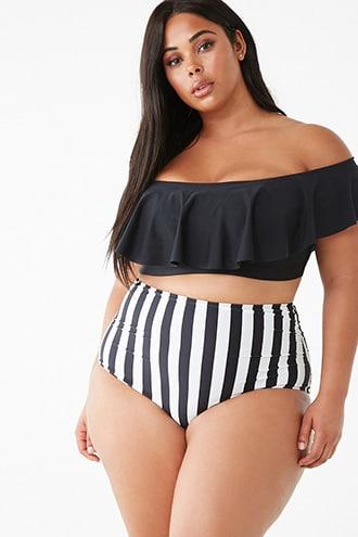 Forever21 Plus Size Striped Bikini Bottoms