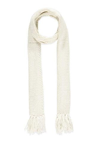 Forever21 Cream Oblong Fringed Scarf