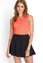 Forever21 Lace & Mesh Crop Top