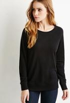 Forever21 Plus Women's  French Terry Raglan Sweatshirt (black)
