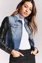 Forever21 Denim & Faux Leather Combo Jacket