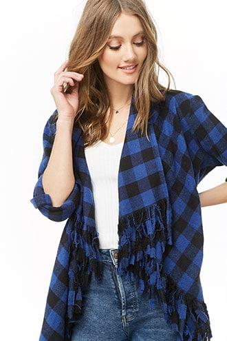 Forever21 Woolen Plaid Flannel Cardigan