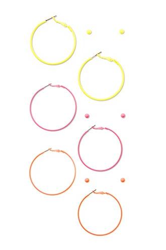 Forever21 Neon Hoop And Stud Set