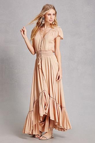 Forever21 Boho Me Button-front Maxi Dress