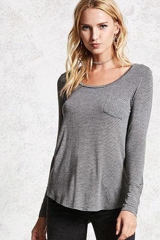 Forever21 Striped Long-sleeve Tee