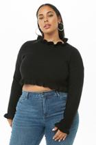 Forever21 Plus Size Cropped Ruffle-trim Sweater