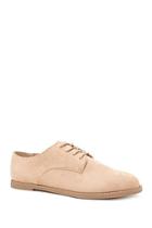 Forever21 Women's  Taupe Faux Suede Oxfords
