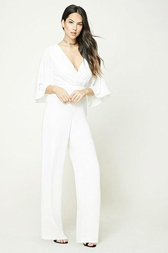 Forever21 Crepe Surplice Jumpsuit