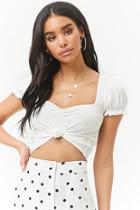 Forever21 Ruched Lettuce-edge Top