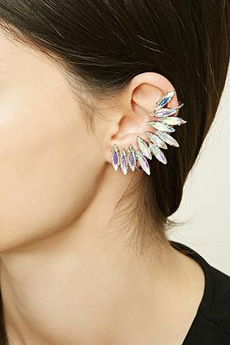 Forever21 Silver Faux Gem Ear Cuff