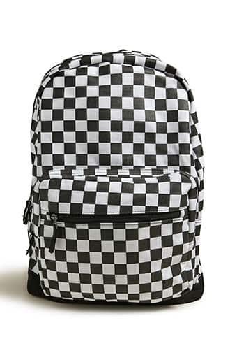 Forever21 Men Checkered Print Backpack