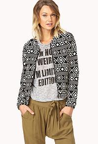 Forever21 Worldly Tribal Pattern Jacket