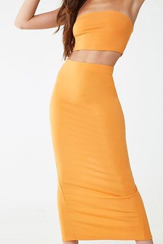 Forever21 Cropped Tube Top & Maxi Skirt Set