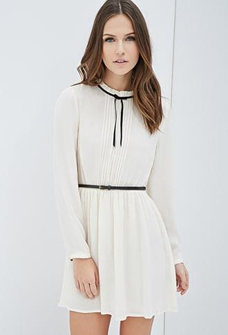 Forever21 High-neck Pintucked Dress