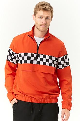 Forever21 Checkered-panel Anorak