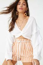 Forever21 Twist-front Ruffle Crop Top