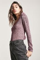 Forever21 Contrast Ribbed Knit Top