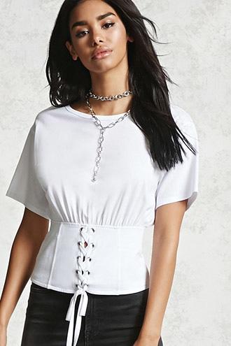 Forever21 Corset Grommet Tee