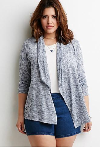 Forever21 Plus Marled Shawl Collar Cardigan