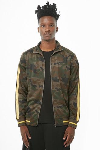 Forever21 Rebel Minds Metallic-trim Camo Jacket