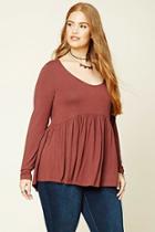 Forever21 Plus Women's  Plus Size Longline Ruffle Top