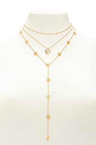 Forever21 Drop Chain Pendant Necklace Set