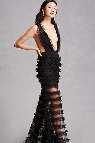 Forever21 Kikiriki Ruffle Maxi Dress