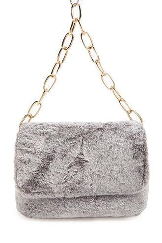 Forever21 Faux Fur Flap Top Handbag