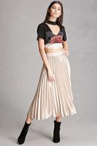 Forever21 Satin Accordion-pleated Skirt