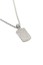 Forever21 Men American Exchange Cz Stone Dog Tag Necklace