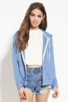 Forever21 Plus Women's  Blue Classic Zip-up Hoodie