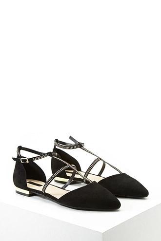 Forever21 Faux Suede Caged Flats