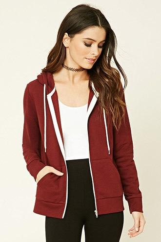 Forever21 Women's  Classic Zip-up Hoodie