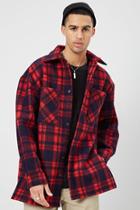 Forever21 Brushed Plaid Button-front Jacket