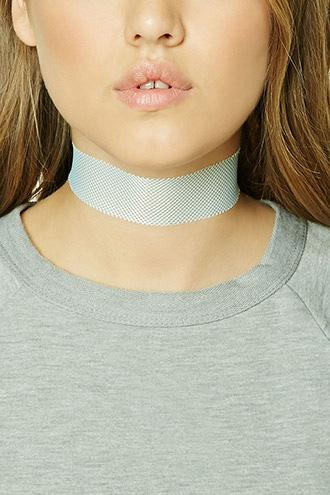 Forever21 Mint Sheer Mesh Choker