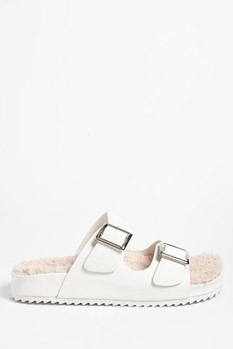 Forever21 Faux Fur Sole Sandals
