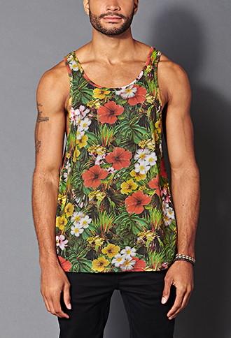21 Men Allover Floral Tank