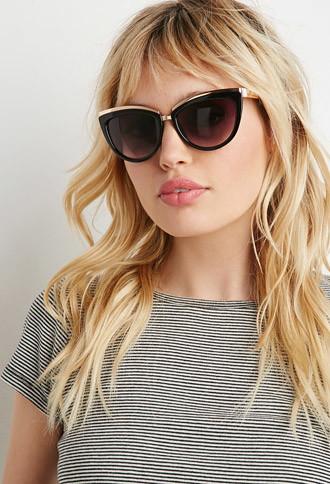 Forever21 Metallic-trim Cat Eye Sunglasses