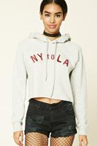 Forever21 Women's  Ny To La Graphic Hoodie