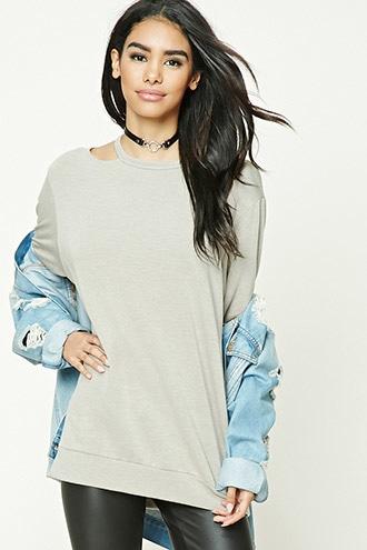 Forever21 Open-shoulder Sweatshirt