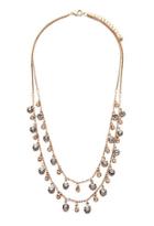Forever21 Layered Faux Gemstone Necklace (antic Gold/grey)