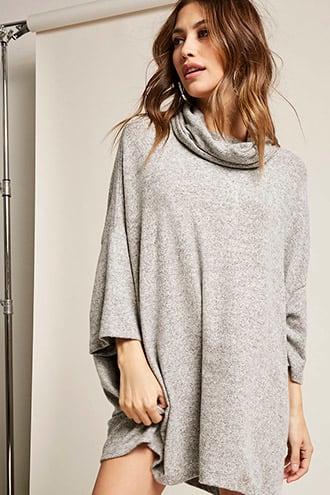 Forever21 Knit Pullover Cowl Neck Poncho
