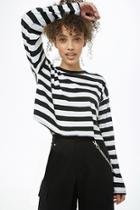 Forever21 Striped Semi-cropped Top