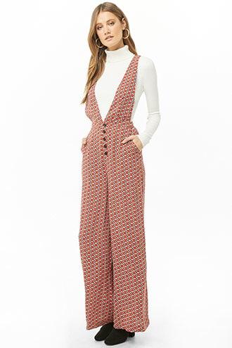 Forever21 Geo Print Pinafore Jumpsuit