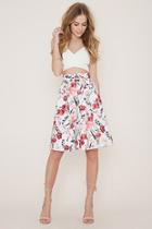 Forever21 Women's  Floral A-line Skirt