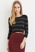 Forever21 Plush Metallic-striped Sweater